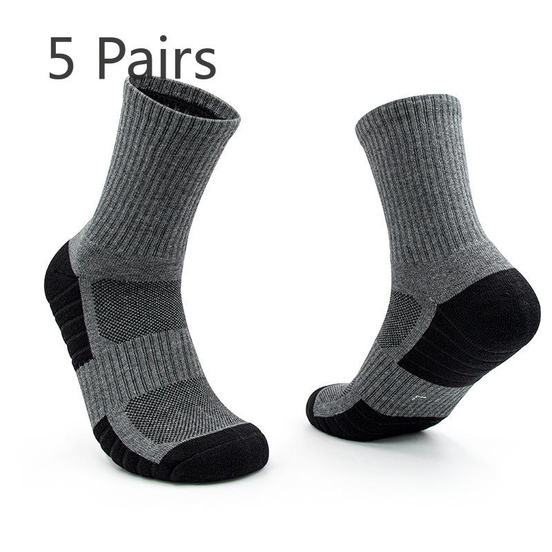 5 пар мужских толстых полотенец для профессионального баскетбола, впитывающих, дышащих, подходящих по цвету спортивных носков