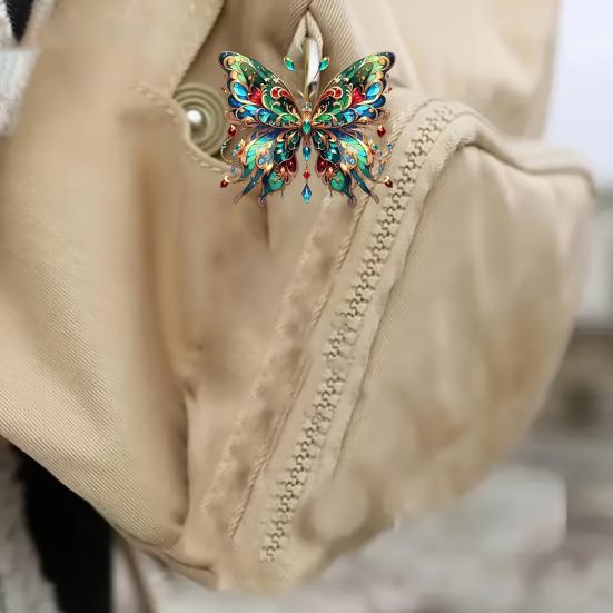 Acrylic Colorful Butterfly Hanging Decoration Home Indoor Christmas Tree Car Rearview Mirror 2D Flat Butterfly Ornament Pendant