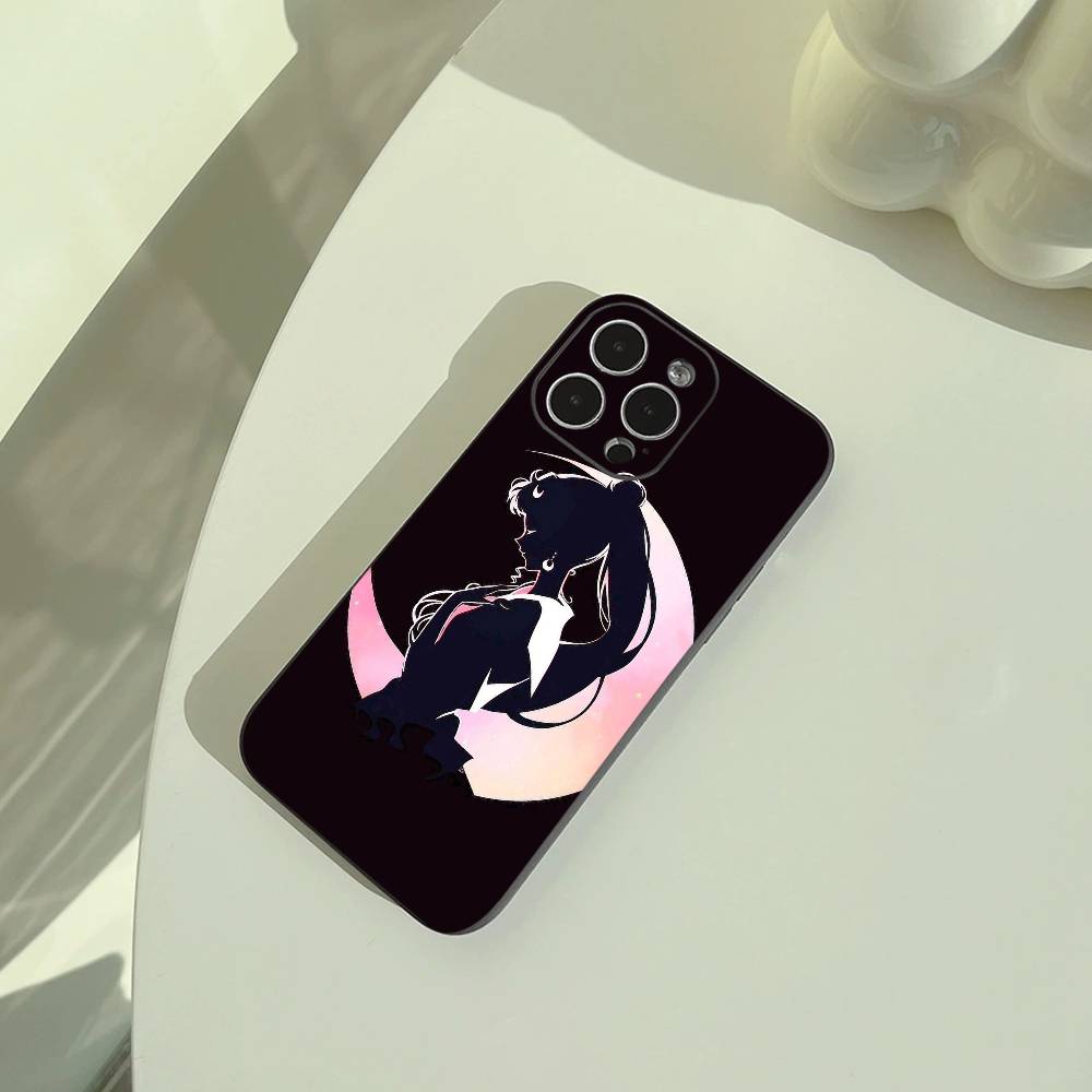 Чехол для телефона S-Sailor- Moon для iPhone 17,16,15,14,13,12,11 Pro Max,16/15/14Plus,XS Мягкий Черный Чехол