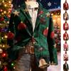 Men's Ugly Christmas Corduroy Warm Pocket Suit Jacket Cardigan Men's Casual Suit