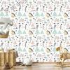 Wallpaper Dinosaurs Mountains Palms and Clouds for Living Room and Bedroom 50x1000
