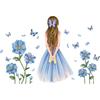 Self-adhesive Home Decoration Princess Wall Stickers Butterfly Flower Decals Girls On Moon