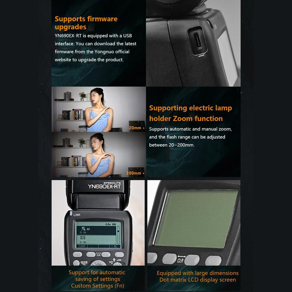 YONGNUO YN690EX RT On camera Flash Light Master Slave Speedlite GN60 TTL 1 8000s HSS 1s Recycle Time with 2.4G Wireless