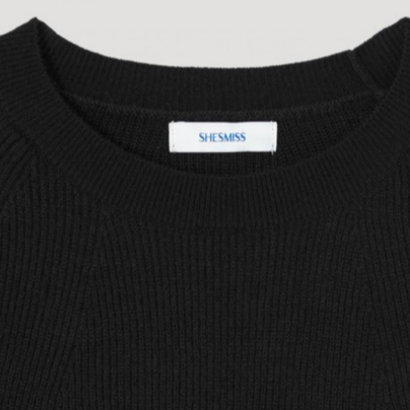 She S miSS Рукав реглан Ребристая вязка SSkpop12530 Bk