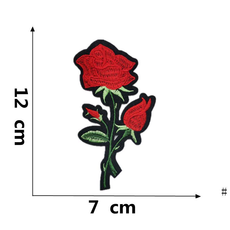 Вышитая термоаппликация из ткани «Роза и цвет сливы» для украшения одежды