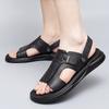 2024 Men's Sandals Summer Breathable Comfortable Beach Shoes Cowhide Slippers Men Cowhide Business Casual Beach Shoe and Sandals