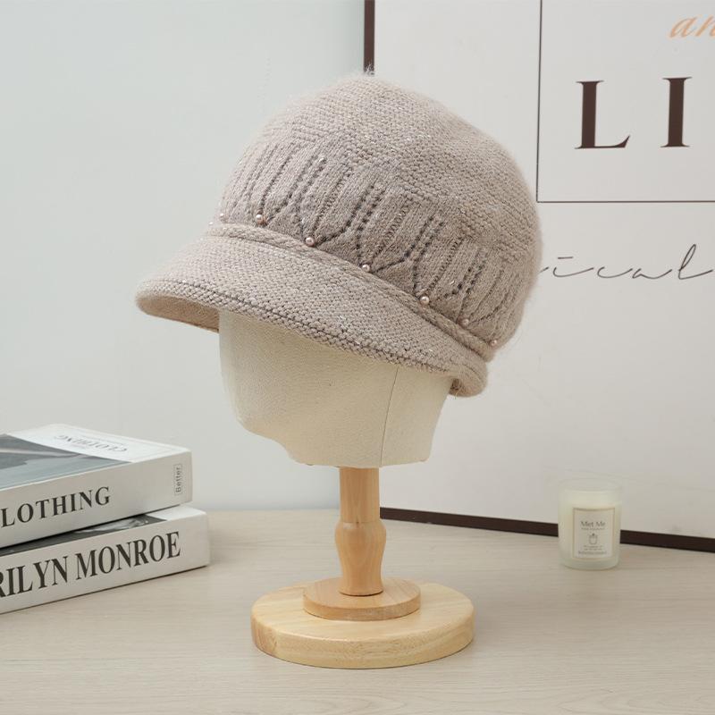 Осенне-зимние шапки для женщин Модная и универсальная плюшевая шапка Уличная повседневная ветрозащитная шерстяная шапка Может шарф Теплый костюм