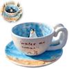 3D Figure Seal Swimming Pool Ceramic Mug Ceramic Coffee Cup Cartoon Milk Anime Themed Cup  Bowl