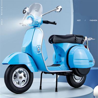 1/10 Vespa 125 Сплав Досуг Модель Мотоцикла Литые Металлические Классическая Модель Мотоцикла Симуляция Звука и Света Детские Подарки