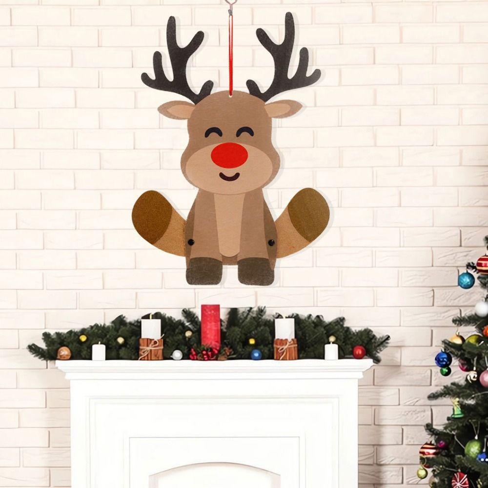 3pcs/set Santa Claus Santa Claus Pendant Cartoon Christmas Wall Hanging  Holiday Party