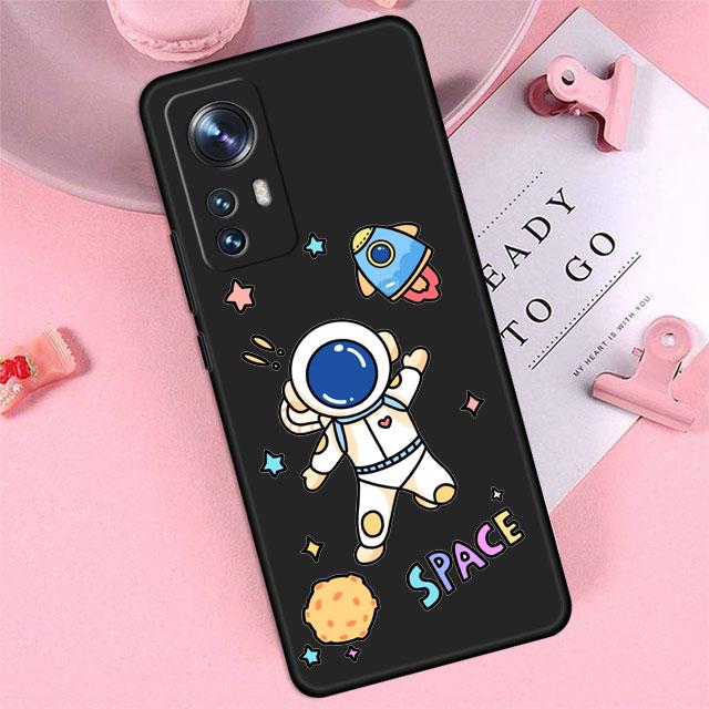 TPU Soft Cartoon Astronaut Luminous Silicon Shell Case Coque for Xiaomi Mi 12S 10 10T 11X 12 Pro 10S 11i 12X 11T 11 Lite 10 Bag
