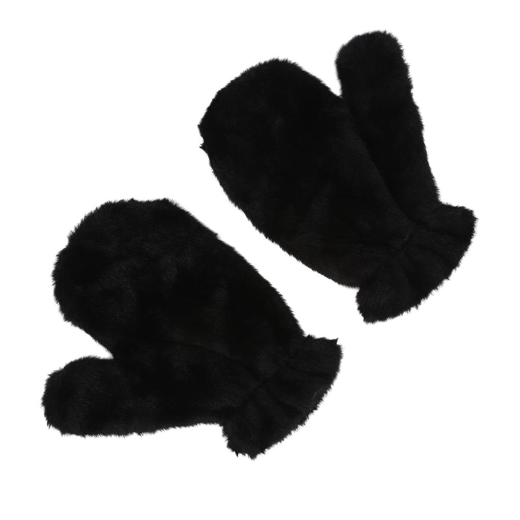 Зимние Утепленные Плюшевые Уличные Пушистые Перчатки Мягкие Перчатки с Полным Пальцем Женские Теплые Меховые Пушистые Варежки Защита от Холода Бархатная Подкладка Варежки