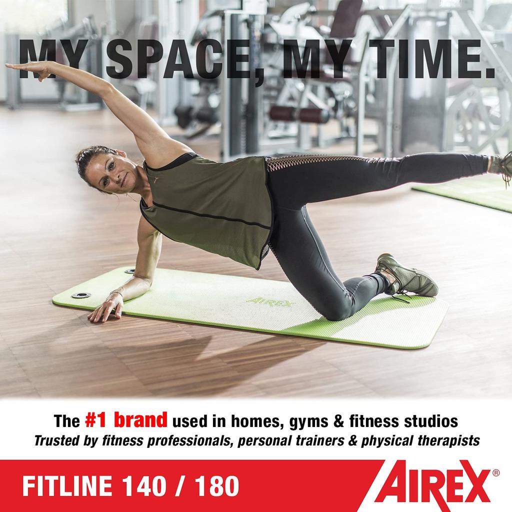 AIREX Fitline 180 Training 10mm FITLINE Charcoal Mat, Thick, Charcoal, 180, FITLINE180SI,