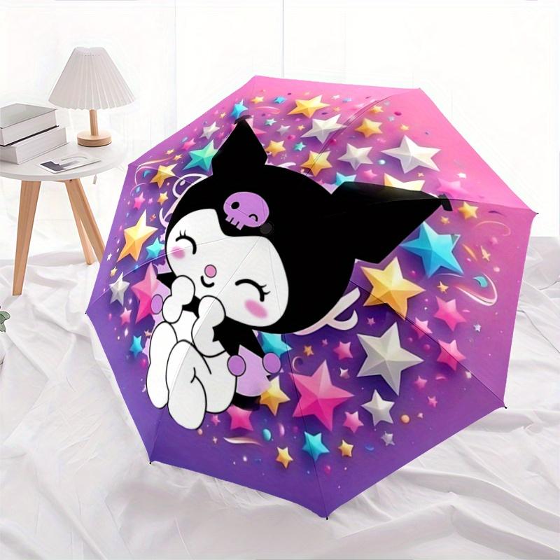 1pc Star Kuromi Automatic Opening and Closing Umbrella - Small Umbrella Suitable for Various Occasions, Portable 3-Fold Small Umbrella for Men and Wom