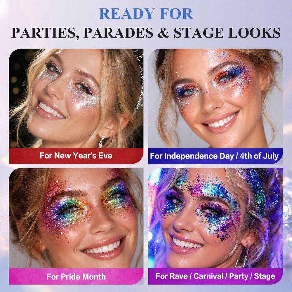 Quick Drying Glitter Palette Lightweight Face Glitter New Design Color Shifting Glitter