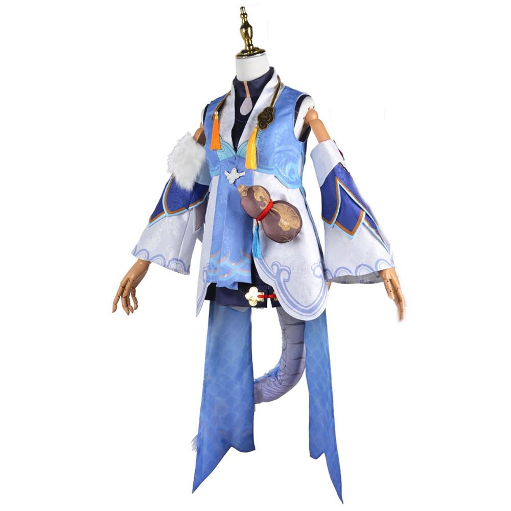 Игра Honkai Star Rail Bailu, карнавальный костюм, полный комплект, униформа, аксессуары, Bai Lu, праздничная одежда на Хэллоуин