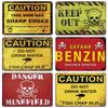 Caution Metal Tin Sign Vintage Metal Plaque Warning Slogan Retro Metal Posters Plate Signs Door Factory Home Wall Decor