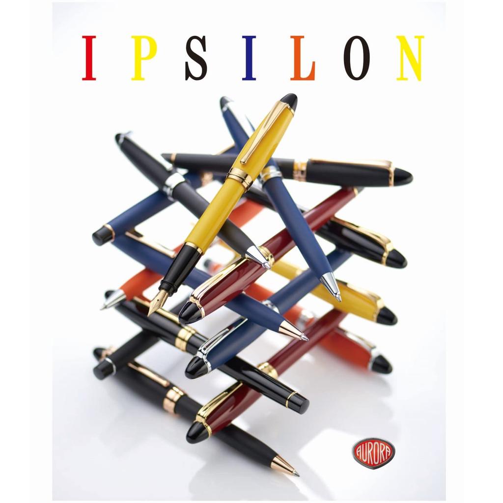 Aurora Fountain Pen F Fine Point Epsilon Black Regular Imported Product B11-NF Dual-use