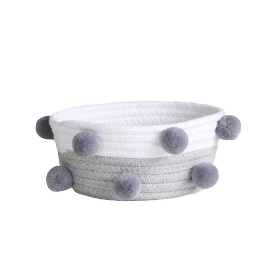 Корзина для хранения из хлопковой веревки. Изысканная яркая корзина-органайзер с тонкой текстурой, приятная для кожи, для дома.