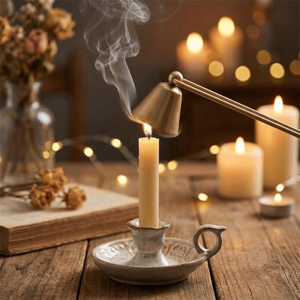 Bell Shaped Wick Extinguisher Long Handle Flame Stoppers Decorative Candle Wick Smotherer SPA Use