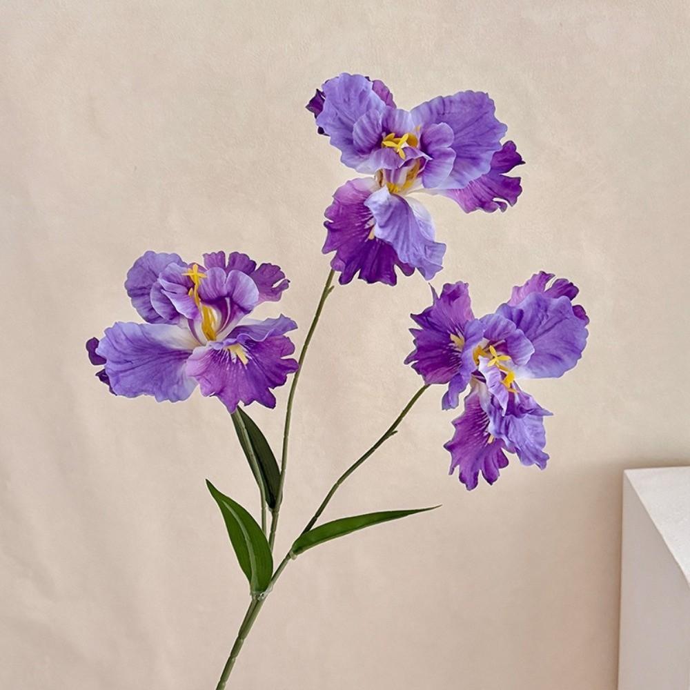 New Purple Artificial Iris Flowers Bouquet Floral Fake Flower Decorative Artificial Faux Plants Spring