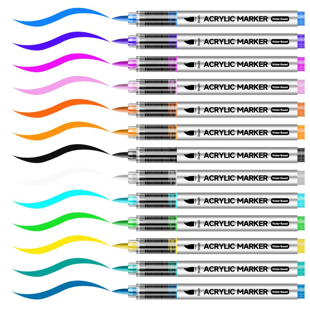 Manufacturers Direct Liquid Soft Head Plastic Gel Pen 0.5mm Color Children Art Diy Student Painting Graffiti Paper
