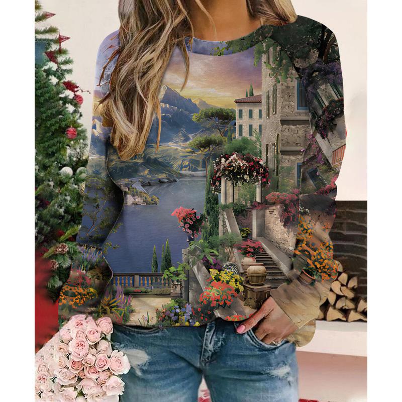 Ethnic Style Mexican Floral Sweatshirts 3D Print Women Y2K Hoodies Long Sleeve Hoodie Oversized Pullovers Woman Tops Clothing