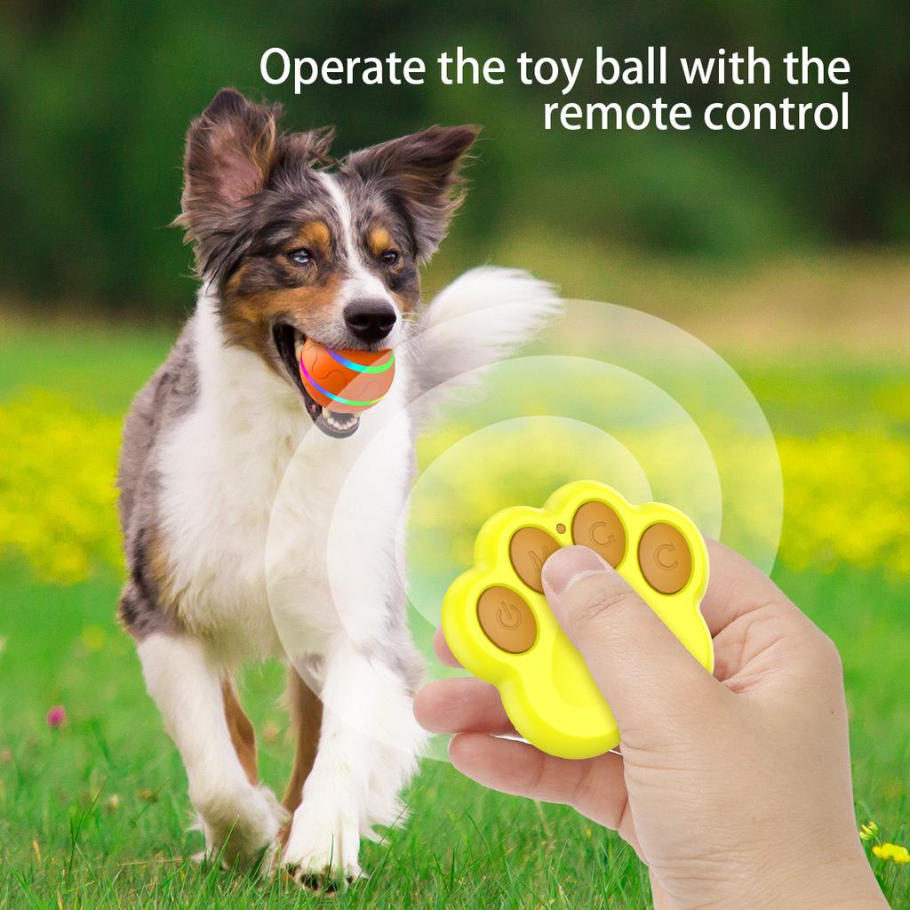 Smart Interactive Pet Ball Remote Control Flashing Rolling Jumping Rotating Waterproof Dog Chew Toy