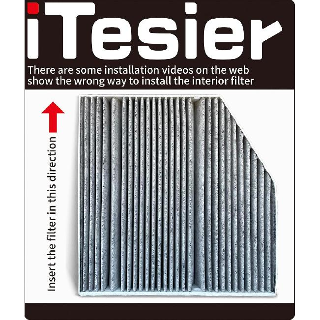 Cabin Air Filter Kit Fits Mercedes GLC300 (2015-), C300 (2015-), E300 (2017-), E400 (2018), E350 (-), E450 (-), Replaces OEM 2058350147&1668300218