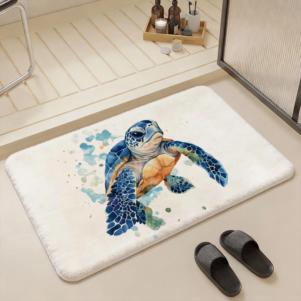 Animal A Turtle Floor Mat Eco Flannel Doormat Non Slip Odorless Indoor Floor Rug Soft Short Plush Home Mat