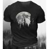 3d Print Vintage Men'S T-Shirt Moon Forest Pattern Printing Loose Oversized-Shirts Classic Men'S Clothing Street Casual Tees Short Sleeve