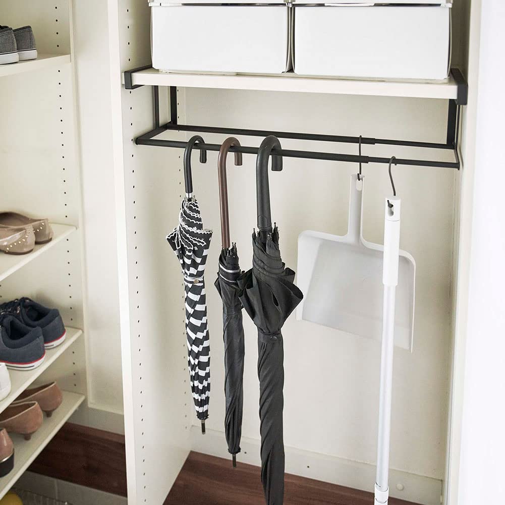 Yamazaki Jitsugyo Floating Telescopic Shoe Rack Black Tower Telescopic Rack Shoe Rack Space Saving 5632 Approx. W45.5~80XD20.5XH15.5cm
