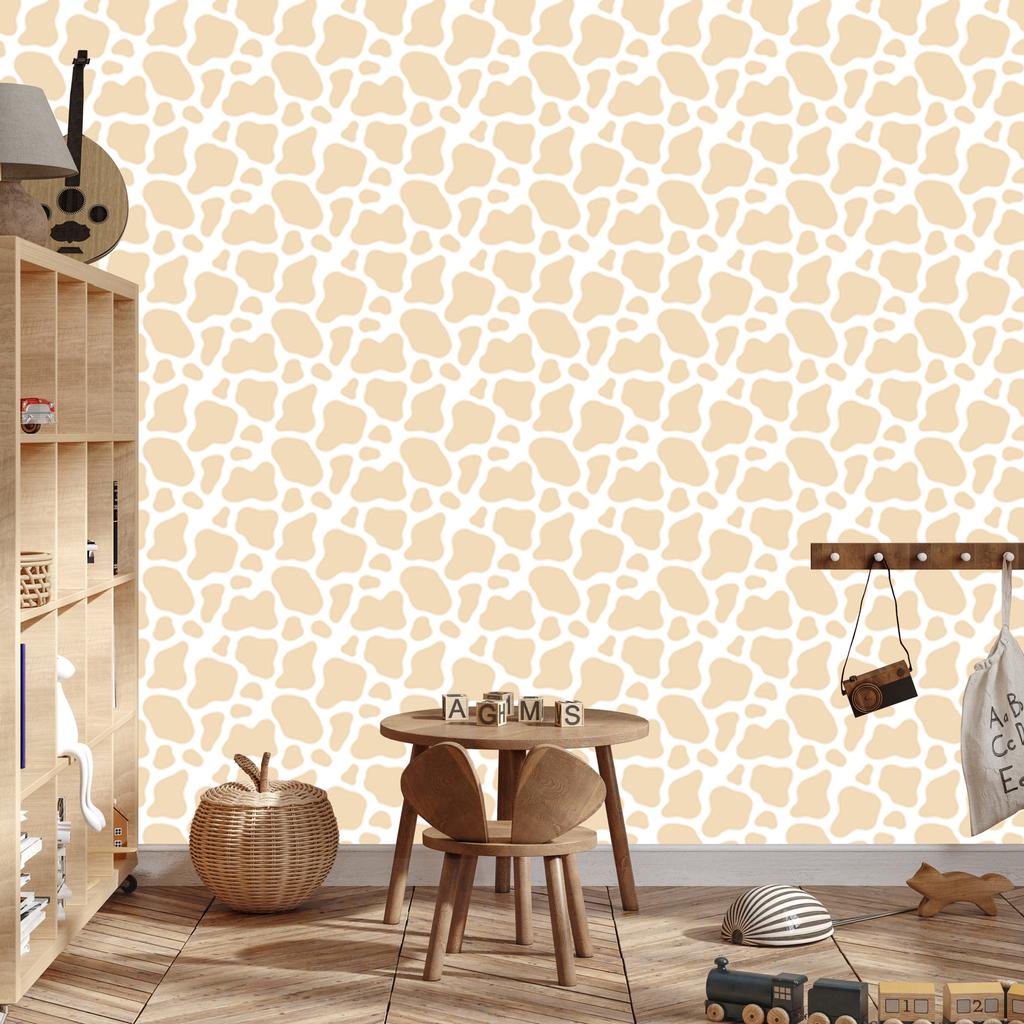 Cow Patches Cream Wallpaper, Subtle Detail for Living Room and Bedroom 50x1000
