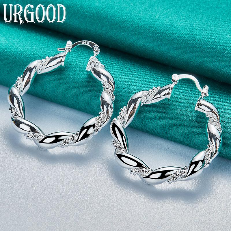 Серьги в форме жареного теста из стерлингового серебра 925 пробы, модные украшения