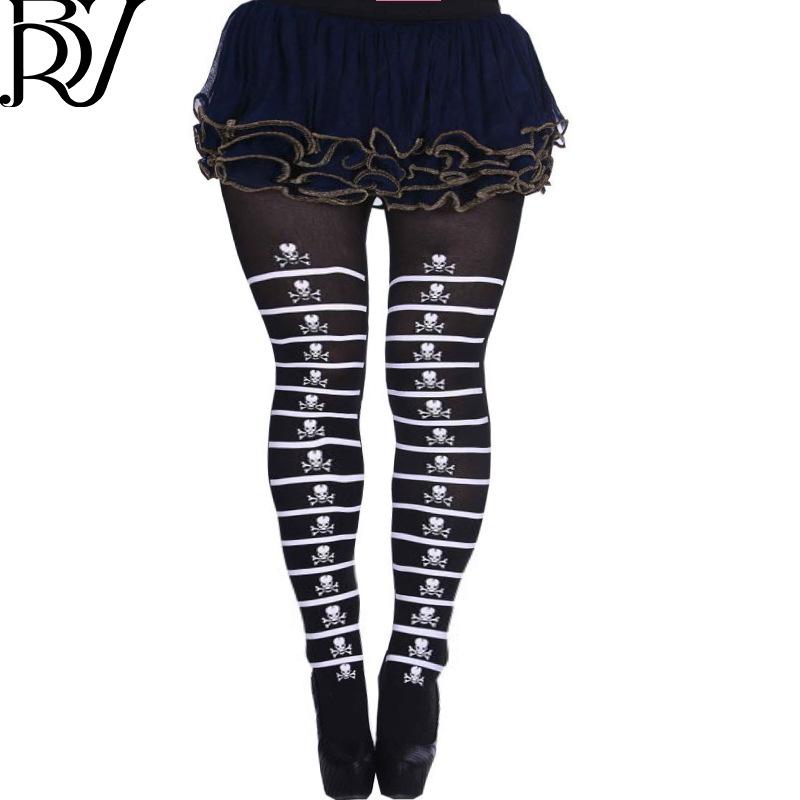 Чулки с мультяшным принтом на Хэллоуин и Рождество - праздничные колготки для праздничных вечеринок и костюмированного реквизита