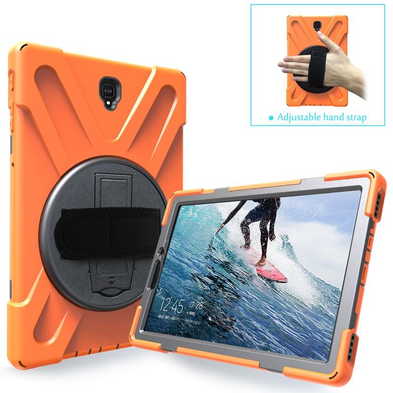 Silicone PU Tablet Case With Rotating Stand Galaxy Tab S4 T830 T835 Anti-Drop Protection Portable Slim Cover