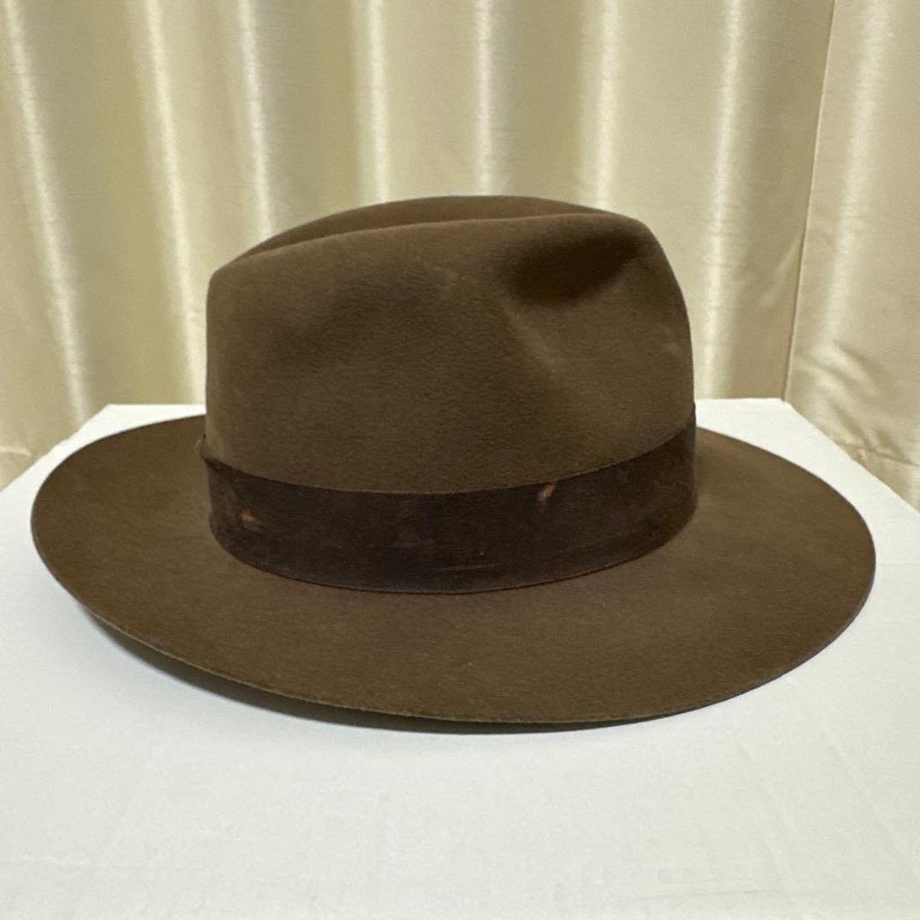 Б/у STETSON INDIANAJONES Аутентичная фетровая шляпа Размер 58 Японская лимитированная серия