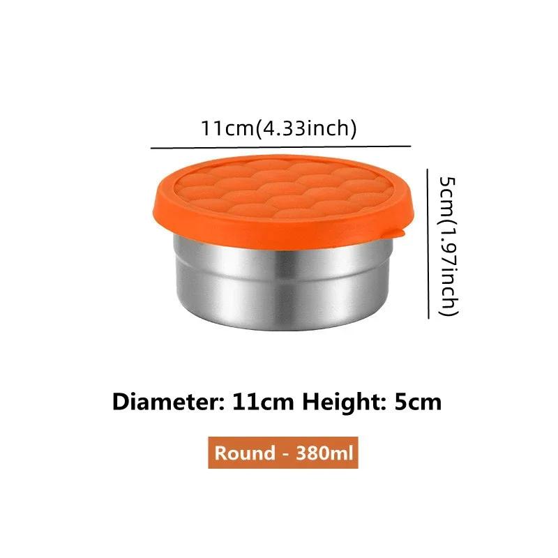 304 Stainless Steel Lunch Box Refrigerator Fresh Keeping Box with Silicone Lid Food Storage Containers Bento Kitchen Organizer