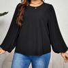 Women's Round Neck Long Sleeve Black T-shirt Comfortable Breathable Lightweight Loose T-shirt Casual Fashion Plus Size Commute T-shirt