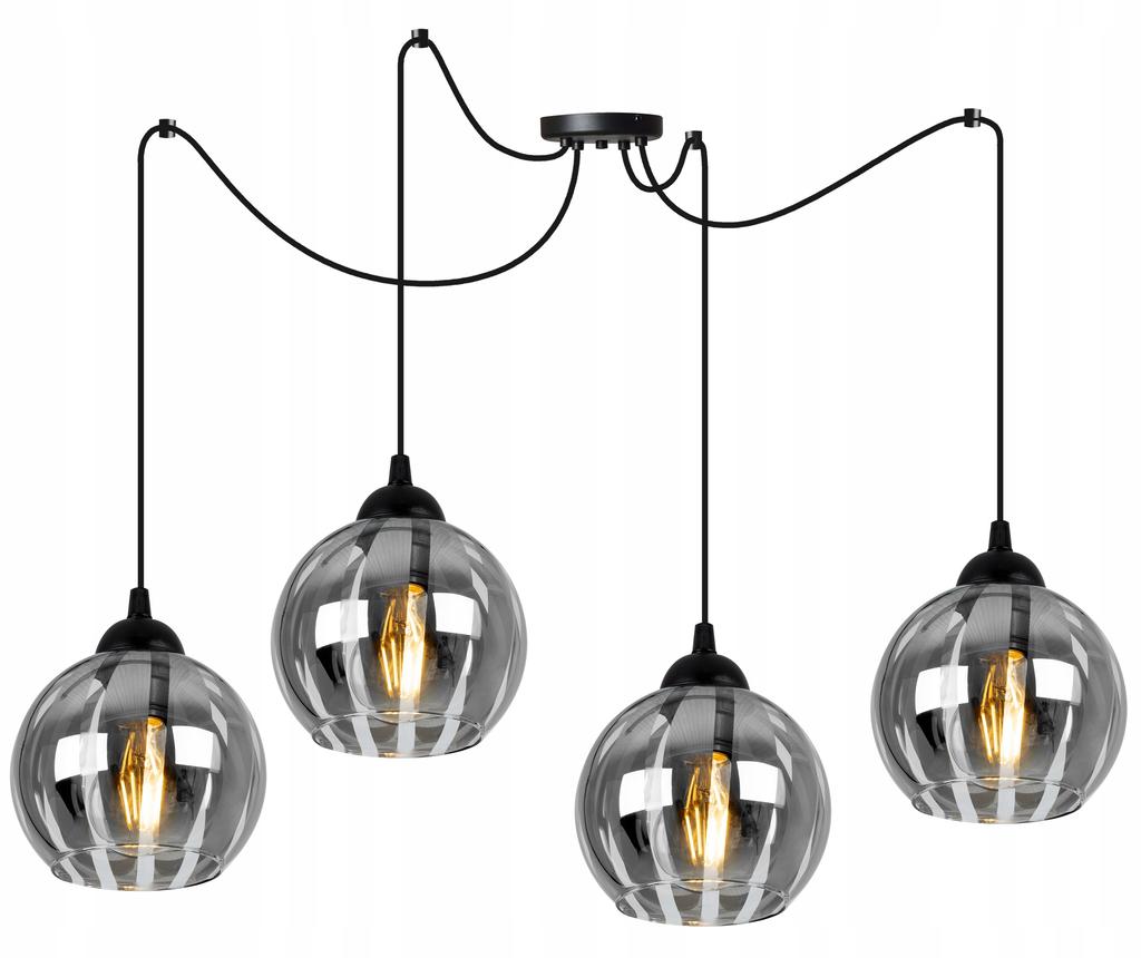 Elegant Chrome Spider Hanging Lamp Glass Shade