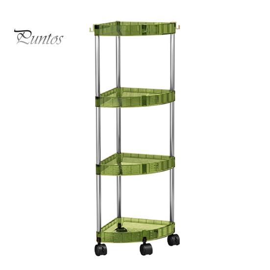 Угловой стеллаж для хранения с колесами, большая вместимость, многослойный, прочный, несущий нагрузку, простая сборка, подставка под туалетный столик, напольный держатель для хранения