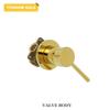 Brushed Gold Bathroom Shower Accessories Round Hidden Single Function Hot And Cold Single Handle Brass Shower Faucet Valve Body