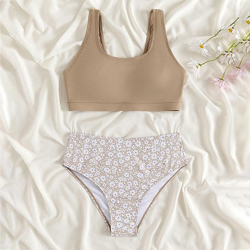 Детский купальник танкини для девочек, пляжный купальник-бикини для девочек, комплект из двух частей