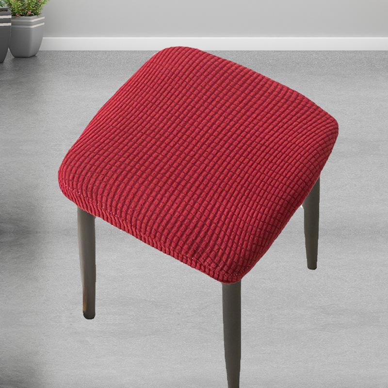Elastic Stool Cover Plaid Chair Cover Small Square Seat Cover Restaurant