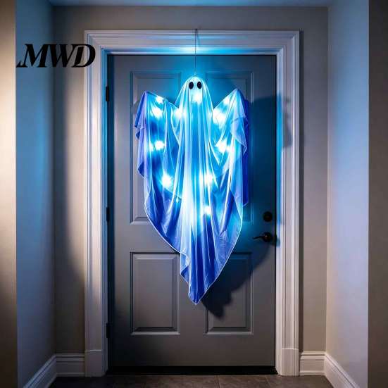 Halloween Party Setting Supplies Hanging Light Up Ghost Decoration, Large Spooky Flying for Floating with LED Lights Front Yard Patio Lawn Garden