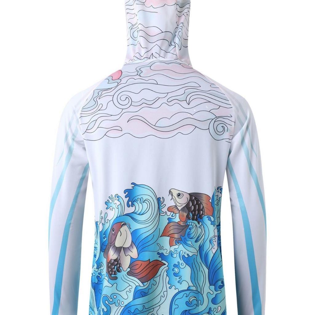 Outdoor sunscreen fishing ice silk clothing men's clothing men's and women's summer quick-drying breathable fishing new mosquito-proof clothing set