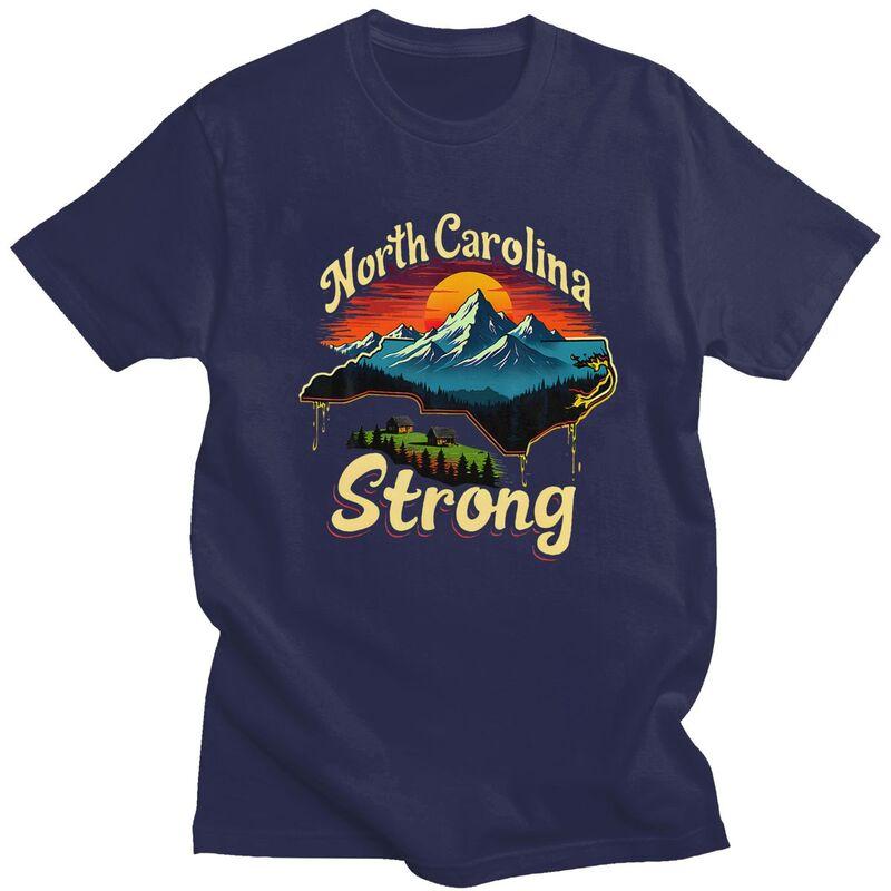 Мужская футболка North Carolina Strong 100% Хлопок Модный Летний Стиль Короткий Рукав Свободный Крой Одежда Подарок