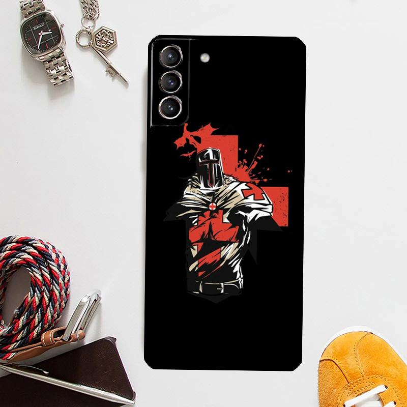 Christian Templar Knights Case For Samsung Galaxy S24 Ultra S20 S21 S22 S23 Plus S9 S10 S24 FE S25 Ultra Cover Coque