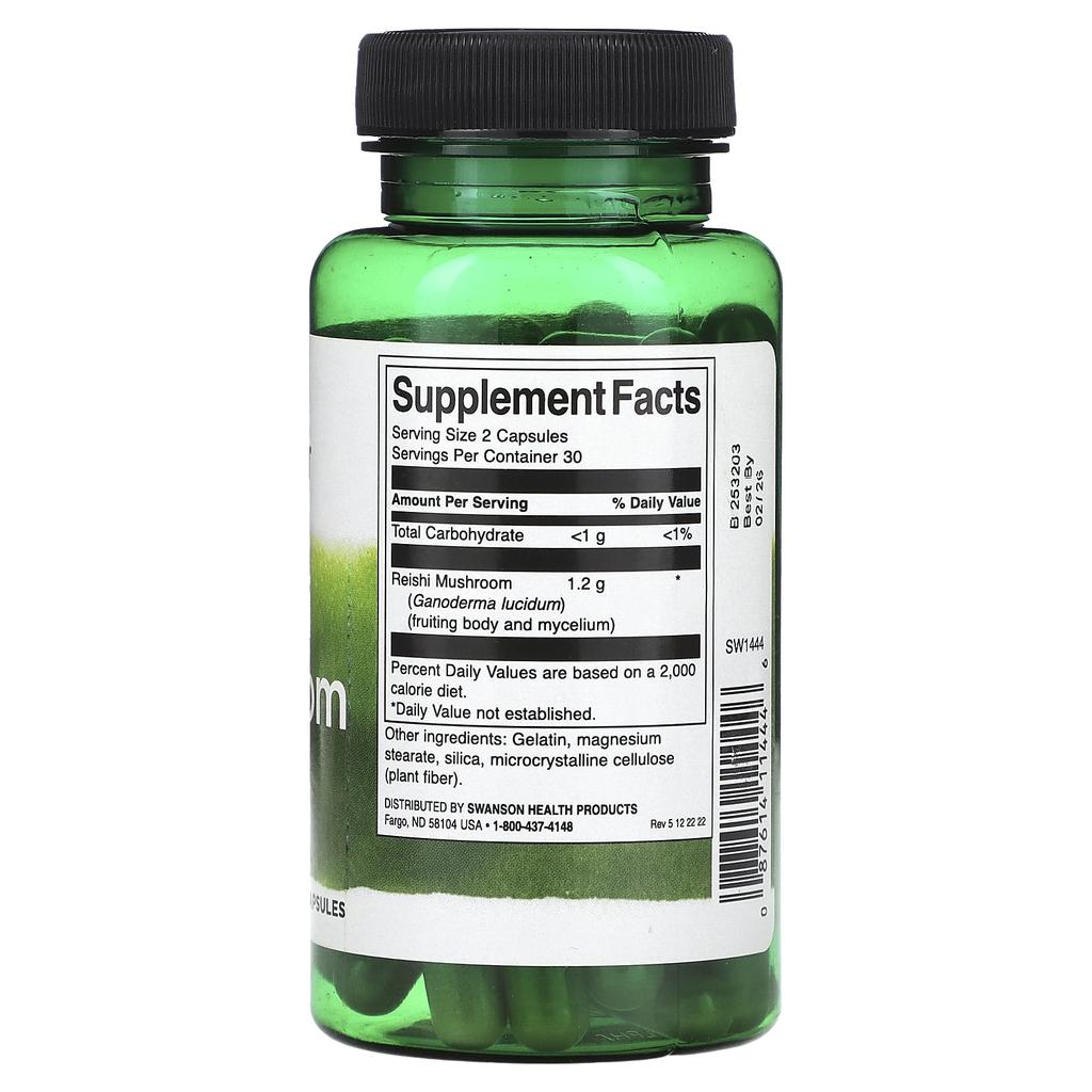 Reishi Mushroom, 600Mg, 60 Capsules