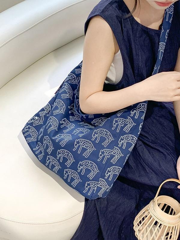 Ethnic Style Tote Bag With Stitching Details For Daily Use